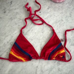 Red velvet Aviator Nation bikini top